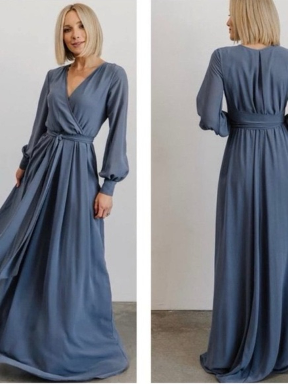 Baltic Born Ricarica Slate Blue Wrap Dress